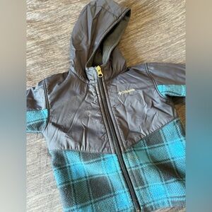 Columbia Gray and Teal Hooded Jacket